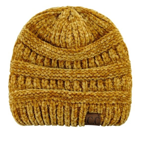 Set of 2 C.C Women's Winter Hats, Trendy Beanie Cap, Army Green, Mustard NWT - Picture 2 of 7